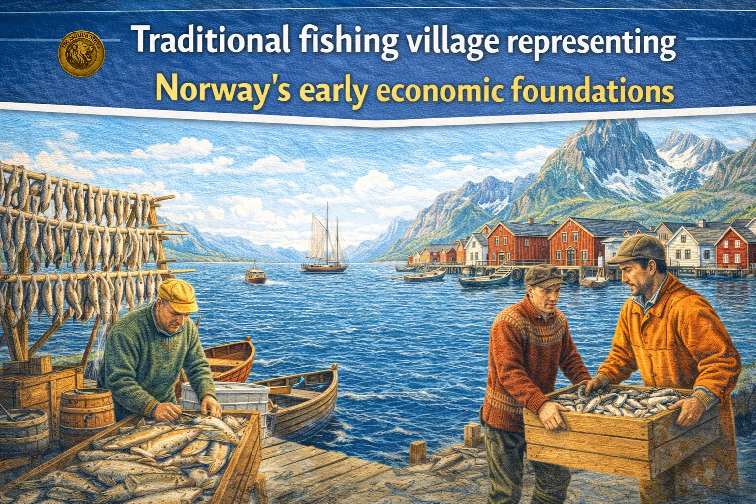 Traditional fishing village representing Norway’s early economic foundations
