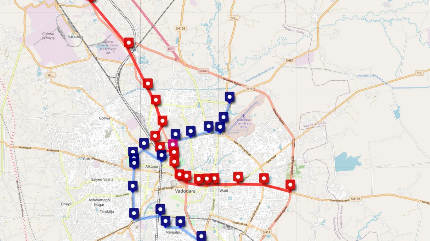 Vadodara Metro Route